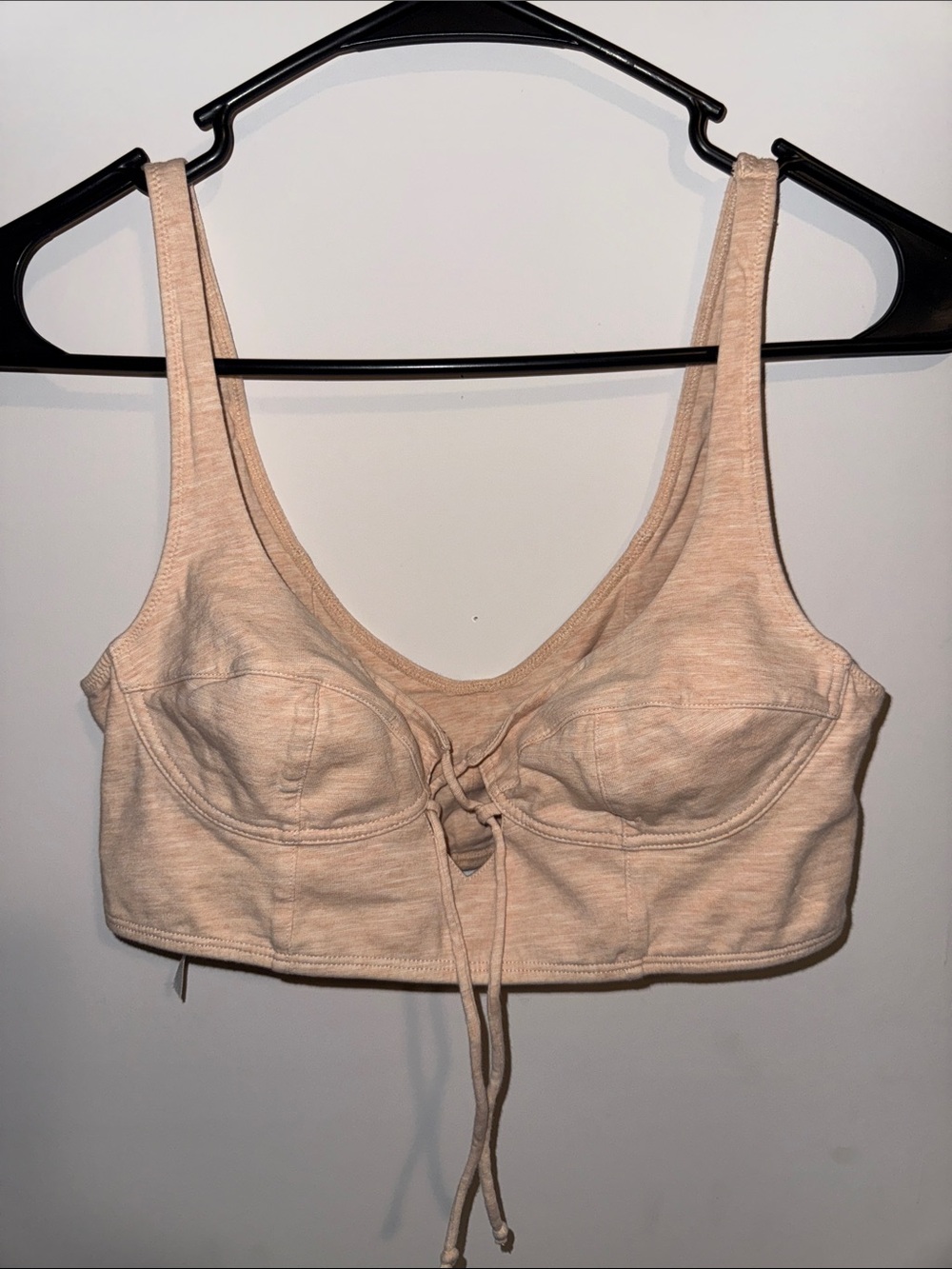 Free People Tie-Front Bralette in Light Peach